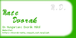 mate dvorak business card