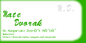 mate dvorak business card